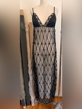 Kiki De Montparnasse Bondage Embroidered Maxi Slip Dress